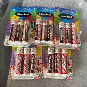 Chap Stick 5 Pack Collection Lip Balm Set-Candy Cane, Hot Chocolate,Sugar Cookie